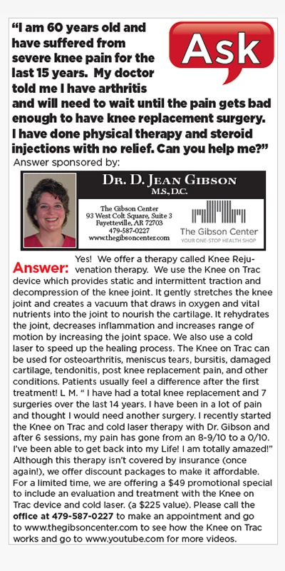 Chiropractor Fayetteville AR Jean Gibson Newspaper Column