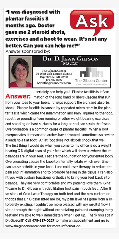 Chiropractor Fayetteville AR Jean Gibson Newspaper Column