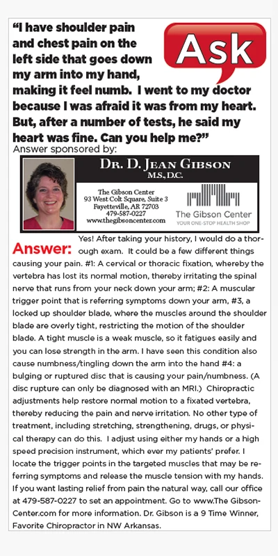 Chiropractor Fayetteville AR Jean Gibson Newspaper Column